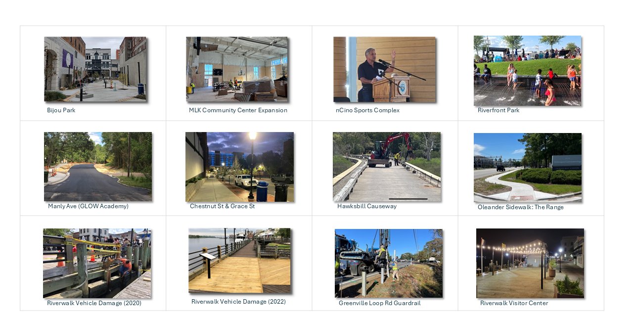 Additional capital improvement projects including riverwalk construction, bulkhead repair, and trail extensions (set 7 of 9)